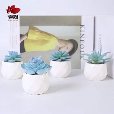 DIY hot selling pink cheap mini faux fake artificial succulent plants potted