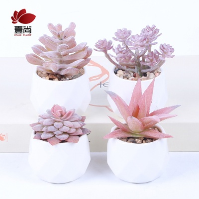 Mini faux fake artificial succulent plants potted