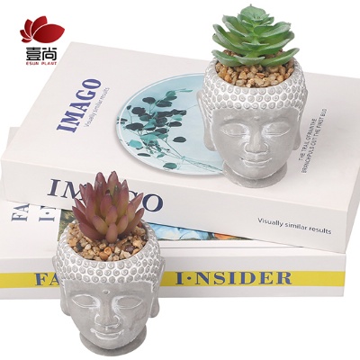 Artificial cement potted succulents, interior decoration for office bedroom desktop Artificial succulent plant