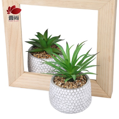 Artificial cement potted succulents, 2 sets of artificial plant interior decoration for office bedroom desktop
