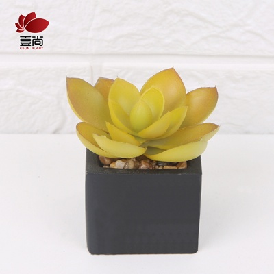 Artificial succulents Plants with Potted Artificial Plant Cement Pot for Home Office Desk Room Greenery Decoration
