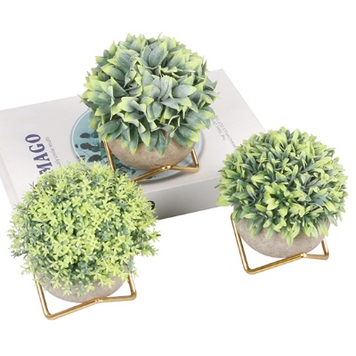 3 Pcs Mini Artificial Potted Plants bonsai plants Small Artificial Succulents Plants For Office Desk Decoration