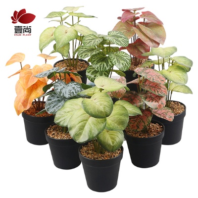 Faux Plants in Plastic Pot