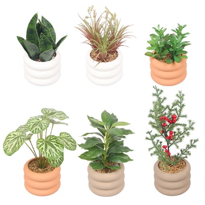 Artificial Plant With Cement Pot