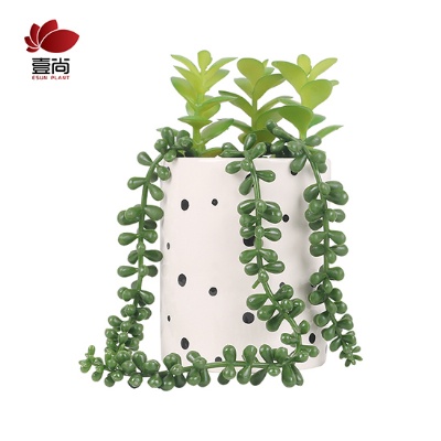 Artificial succulent cylindrical spotted ceramic bonsai interior decoration succulent ornaments