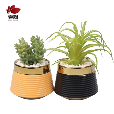 Factory Direct High Quality Green Individual Mini Fake Artificial Succulent Plant Bonsai Hotel Home office Decoration