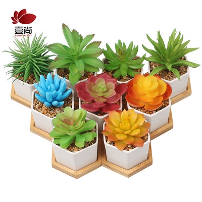 Artificial plants bonsai with pot Mini artificial Flower Arrangement Hotel Home Decoration