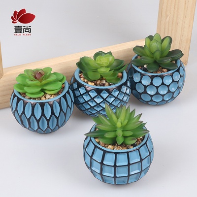 Artificial Succulent Plants Potted for Home Decor Mini Plants for Kitchen Office Bathroom Desk