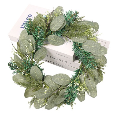 Christmas Garland holiday decoration variegate grass ring (with lights) window decoration rattan shopping mall site arrangement