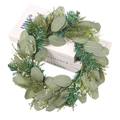 Christmas Garland holiday decoration variegate grass ring (with lights) window decoration rattan shopping mall site arrangement